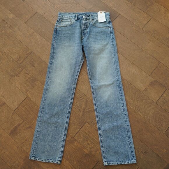 $315 RE/DONE '50s Straight Fit Button Fly 3-Year Wear Blue Jeans Mens Size 28/32